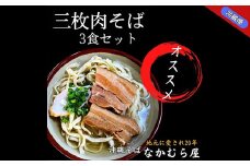 三枚肉そば(太麺・3食セット)沖縄そば【1471018】