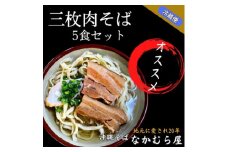三枚肉そば(太麺・5食セット)沖縄そば【1471022】