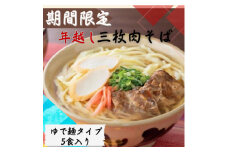 〈期間限定〉年越し沖縄そば 三枚肉 生麺 5食セット 12/24以降順次発送【1553333】