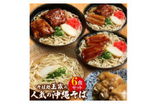 そば処玉家 人気の沖縄そば6食詰め合わせ＜三枚肉・ソーキ・てびち＞【1565589】