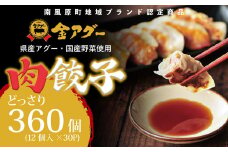 沖縄県産　金アグー　肉餃子　どっさり　360個入り　12個×30パック