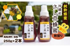 純粋蜂蜜　沖縄産　さし草蜂蜜　秋採り　250g×2本　南風原町採取