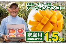 【2026年発送】大城道一マンゴー農園のアーウィンマンゴー1.5kg（家庭用）