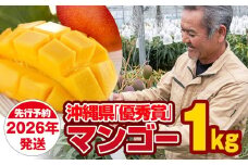 【2026年発送】芳醇な香り　とろける食感　沖縄県「優秀賞」マンゴー1kg