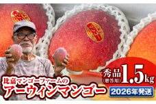 【2026年発送】比嘉マンゴーファームのアーウィンマンゴー　秀品（贈答用）1.5kg
