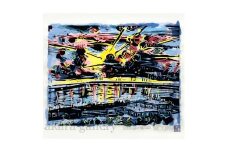 名嘉睦稔　木版画「屋上の夕焼」＆島の特産品No50ーA