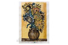 名嘉睦稔　木版画「黄色い時間」＆島の特産品No58ーA
