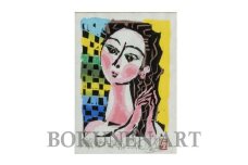 名嘉睦稔　木版画「栗色の髪」＆島の特産品　No62ーA