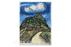 名嘉睦稔　木版画「伊是名城跡」＆島の特産品No73ーA