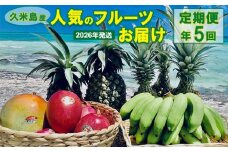 2026年発送【定期便】久米島産人気のフルーツお届け 年5回コース 南国 フルーツ 果物 マンゴー アーウィン キーツ パイナップル スナックパイン Nパイン ハワイ種 島バナナ デザート 贈答 贈り物 プレゼント 人気 定期便 先行予約 沖縄 久米島