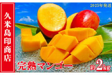 【2025年発送】久米島印商店 完熟マンゴー 約2kg マンゴー フルーツ 果物 デザート 完熟 甘い 濃厚 スムージー アイス プリン ヨーグルト ケーキ 贈り物 贈答 ギフト 人気 リピーター 南国 沖縄 久米島