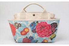 「琉球帆布」お散歩バッグ （RYUKA ブルー） - 帆布 布 トート トートバッグ 琉球紅型 人気 紅型作家 RYUKA 新垣優香 おしゃれ レディース ファッション お出かけ かばん 鞄 手仕事 手づくり ハンドメイド 琉球帆布 伝統技術 沖縄県 八重瀬町【価格改定】