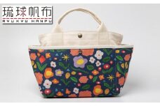 「琉球帆布」お散歩バッグ （mirei） - 帆布 布 トート トートバッグ 人気 デザイナー イラストレーター mirei 大城美玲 おしゃれ レディース ファッション お出かけ かばん 鞄 手仕事 手づくり ハンドメイド 琉球帆布 伝統技術 沖縄県 八重瀬町【価格改定】