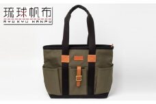 「琉球帆布」クラフトマンバッグ（ディープグリーン） - 実用性 帆布 トート キャンバス生地 丈夫 ベーシック おしゃれ ファッション お出かけ かばん 鞄 手仕事 手づくり ハンドメイド 琉球帆布 伝統技術 沖縄県 八重瀬町【価格改定】