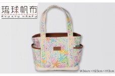 「琉球帆布」ショッピングトート / サンゴの花畑 - 帆布 布 丈夫 トートバッグ 人気 アーティスト イラストレーター Pokke104 池城由紀乃 おしゃれ レディース ファッション お出かけ かばん 鞄 手仕事 手づくり ハンドメイド 琉球帆布 伝統技術 沖縄県 八重瀬町【価格改定】
