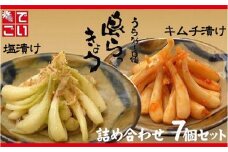 島らっきょう塩漬け・キムチ漬け　詰め合わせ7個セット - らっきょう漬け 国産 沖縄県産 らっきょ 島らっきょ 疲労回復 滋養強壮 人気 漬物 沖縄県 八重瀬町