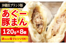 ★満足感たっぷり★あぐー豚まん(肉まん)【120g×8個＝960g】袋のまま電子レンジで温めて、お召し上がりください。- 小分け 便利 冷凍 おやつ 惣菜 人気 おすすめ 手軽 個包装 レンジ 沖縄県産あぐー豚 レンチン 簡単調理 沖縄県 八重瀬町