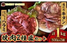 たっぷり厚切り牛タン500g 厳選！牛ハラミ500gセット 合計1kg - 焼肉 人気部位 セット 焼肉セット焼肉用 牛肉 ジューシー やわらか BBQ 人気 ハラミ 牛ハラミ 牛タン おすすめ 沖縄県 八重瀬町【価格改定】