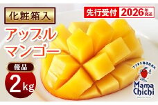【化粧箱入】【先行受付・2026年発送】ママチチマンゴーファームの優品・化粧箱アップルマンゴー約2kg - 先行予約 沖縄県産 産地直送 南国フルーツ 旬の味覚 旬のフルーツ 贈り物 ギフト 沖縄県 八重瀬町
