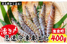 【訳アリ】活き〆急速冷凍車エビ（生食可・約400g）【先行受付】- 2025年8月より順次発送 海老 車えび 車海老 冷凍 生エビ 国産 養殖 えび天 エビフライ 塩焼き 人気 沖縄県 八重瀬町