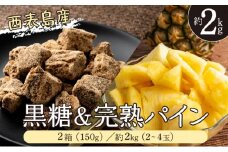 2025年 先行予約 セット 黒糖 完熟 パイン 水鴨農園 西表島産 パイナップル 果物 フルーツ