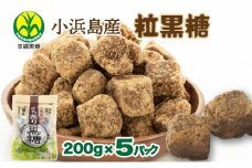 沖縄県黒砂糖協同組合 小浜島産 粒黒糖 200g 5パック